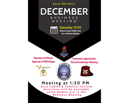December Business Meeting