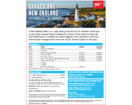 Canada and New England Cruise