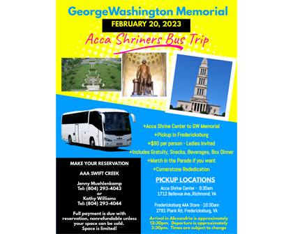 George Washington Memorial Bus Trip